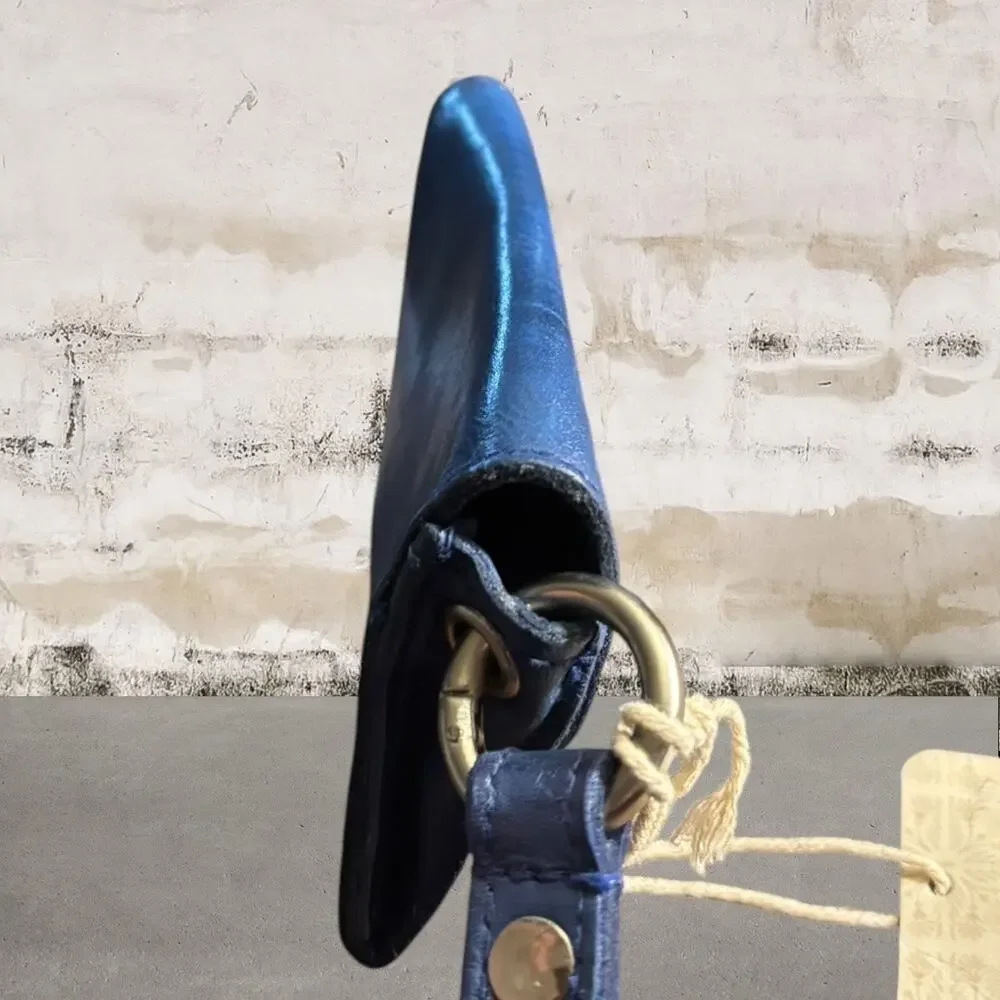 Free People NWT Leather Bag Lanyard in Lapis - Picture 6 of 7